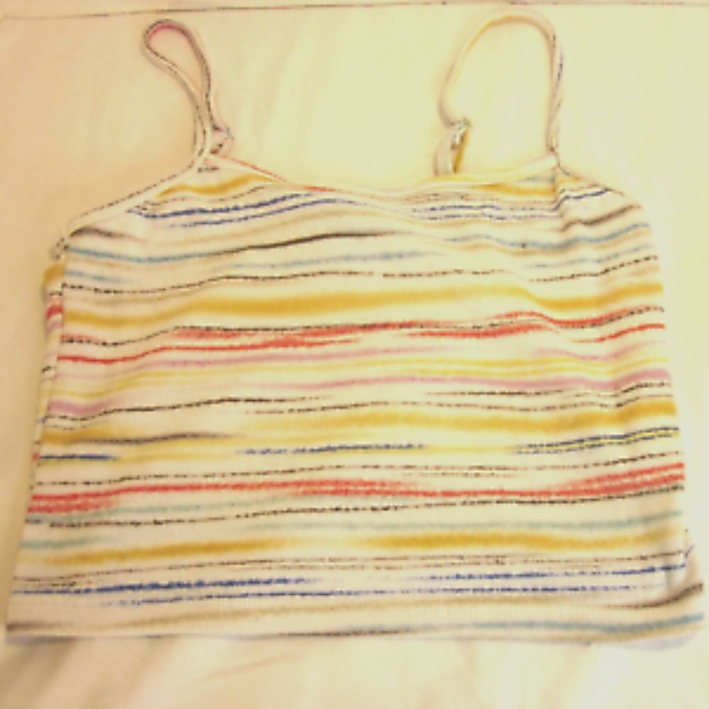 Forever 21 Cropped Tank Adjustable Spaghetti Straps Small Striped Top Shirt